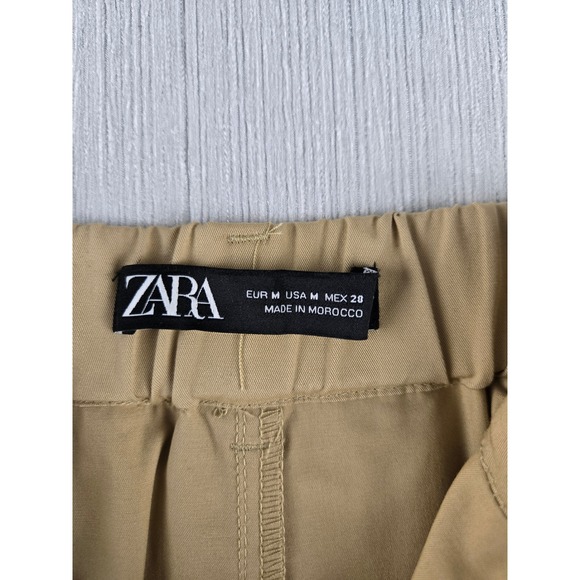 ZARA Women Beige Cargo Skirt Shorts Utility Style Size M - Picture 4 of 8